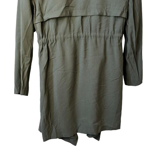 Steve Madden New Women's Drape Collar Open Front Jacket Coat Duster Green Small - Picture 8 of 11